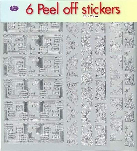 Peeloff stickers 6packs corners silver