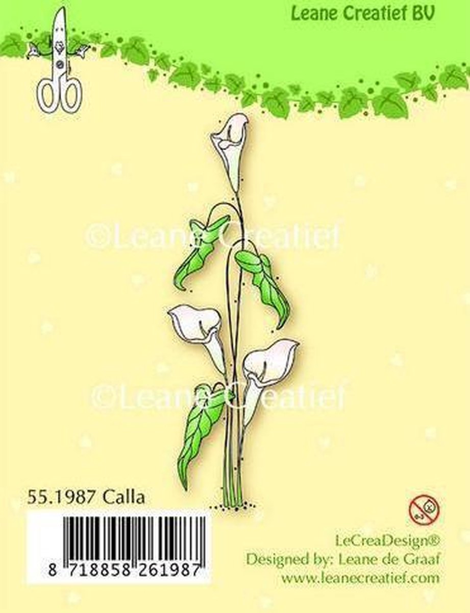 Leane Creatief clearstamp - stempel Calla 55.1987 - condeolance witte bloem - 1 stuks wit