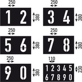 Spuitsjablonen set cijfers - kunststof - 6 sjablonen