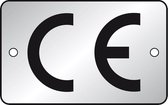 CE-label, rechthoekig, geanodiseerd aluminium, 100 stuks 40 x 25 mm