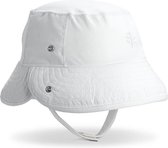 Coolibar UV bucket hoed Baby's - Opvouwbare rand - Wit - Maat 6-12 mnd