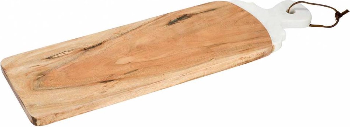 Cosy & Trendy Hout Wit Marmer Dienblad 49x16cm