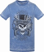 Rockstarz T-shirt Guns 'N Roses "Faded Skull" Blauw