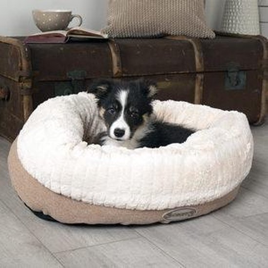 Scruffs Ellen Donut – Hondenmand – Beige – L – 75 x 75 x 20 cm