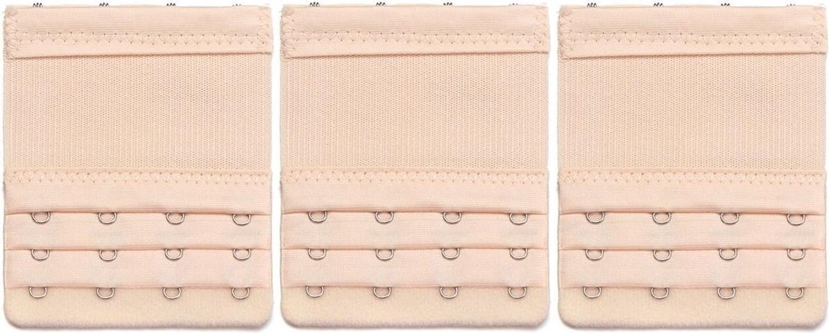 KELERINO. Bh Verlengstuk 4 Haaks Elastisch - 3Pack - Beige