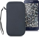 kwmobile telefoontasje universeel geschikt voor L - 6,5" smartphones - 16,5 x 8,9 cm - Hoesje met rits en polslusje -In grijs -