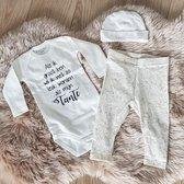 MM Baby pakje cadeau geboorte meisje jongen set met tekst aanstaande zwanger kledingset pasgeboren unisex Bodysuit | Huispakje | Kraamkado | Gift Set babyset kraamcadeau  babygesch