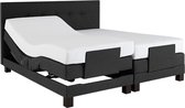 Beter Bed Select boxspring Salerno verstelbaar met Silver Pocket deluxe Foam matras - 180 x 200 cm - coozy zwart