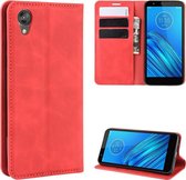 Voor Huawei Mate 30 Lite / Nova 5Z Retro-skin Business Magnetische Zuigleren Case met Purse-Bracket-Chuck (Rood)