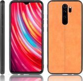 Voor Xiaomi Redmi Note 8 Pro schokbestendig naaien koe patroon huid PC + PU + TPU Case (oranje)