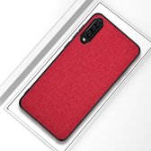 Schokbestendige stoffen textuur pc + tpu beschermhoes voor xiaomi mi 9 (rood)