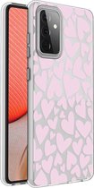 iMoshion Design voor de Samsung Galaxy A72 hoesje - Hartjes - Roze