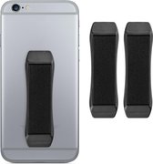 kwmobile vingerhouder voor smartphone - Vingergreep voor hoesjes en achterkant telefoon - Zelfklevende finger holder - Set van 3 - Zwart