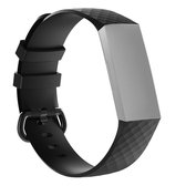 Diamond Pattern siliconen polsband horlogeband voor Fitbit Charge 3 (zwart)