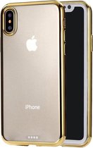 Ultradunne galvaniserende zachte TPU beschermende achterkant van de behuizing voor iPhone X / XS (goud)