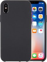 Voor iPhone X / XS Pure Color Liquid Silicone + PC Dropproof Protective Back Cover Case (Dark Grey)