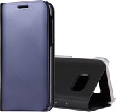 Voor Galaxy A3 (2017) / A320 Galvaniseren Spiegel Horizontaal Flip Leren Case met Houder (Zwart)