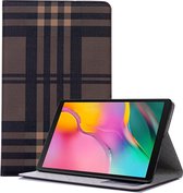 Geruite horizontale lederen flip-case voor Galaxy Tab A 10.1 (2019) T510 / T515, met houder en kaartsleuven en portemonnee (koffie)