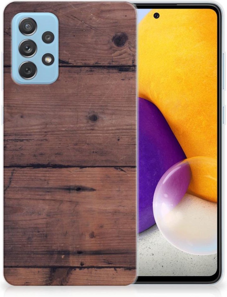 Samsung Galaxy A72 Bumper Hoesje Old Wood