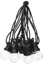 LED Lichtsnoer - Igna Suci - Warm Wit 3000K - 6W - 8 Meter - 10 LED's Transparant - Waterdicht IP44 - Zwart