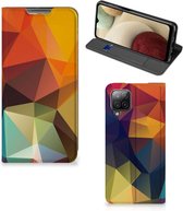 Smartphone Hoesje Geschikt voor Samsung Galaxy A12 Leuk Book Case Polygon Color