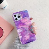 Voor iPhone 12/12 Pro Laser Marble Pattern TPU beschermhoes (Purple Marble)