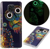 Voor Xiaomi Redmi Note 9 Pro Luminous TPU mobiele telefoon beschermhoes (Blue Owl)