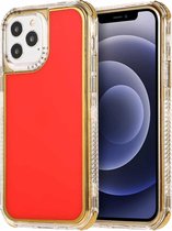3 in 1 Dreamland Galvaniseren effen kleur TPU + transparante rand beschermhoes voor iPhone 11 Pro (rood)