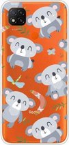 Voor Xiaomi Redmi 9C gekleurd tekeningpatroon zeer transparant TPU beschermhoes (koala)