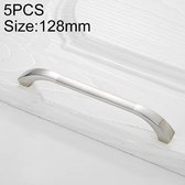 5 STUKS 4003_128 Roestvrijstalen kastkast Handgreep Steek: 128 mm (zilver)