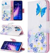 Voor Xiaomi Redmi Note 8 Gekleurde Tekening Horizontale Flip Leren Case met Houder & Kaartsleuven & Portemonnee (Vlinder Bloemen)