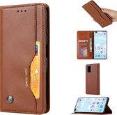 Voor Huawei P Smart 2021 Kneed Huidtextuur Horizontale Flip Leren Case, met Fotolijst & Houder & Kaartsleuven & Portemonnee (Bruin)
