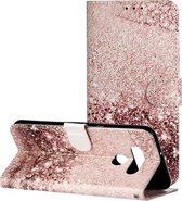 Voor LG K51 Gekleurde Tekening Marmer Patroon Horizontale Flip PU Lederen Case met Houder & Kaartsleuven & Portemonnee (Rose Goud)