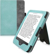 kwmobile flip cover voor e-reader - geschikt voor Tolino Vision 1 / 2 / 3 / 4 HD - Van imitatieleer en -suède - In mintgroen / donkergrijs