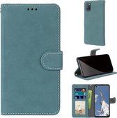 Voor OPPO A52 / A92 / A72 Retro Frosted Horizontale Flip PU lederen tas met houder & kaartsleuven & portemonnee & fotolijst (blauw)