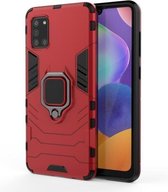 Voor Galaxy A31 PC + TPU schokbestendige beschermhoes met magnetische ringhouder (rood)