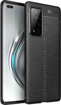 Voor Huawei Honor V40 Litchi Texture TPU schokbestendig hoesje (zwart)