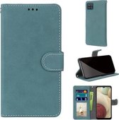 Voor Samsung Galaxy A12 / M12 Retro Frosted Horizontale Flip PU lederen tas met houder & kaartsleuven & portemonnee & fotolijst (blauw)