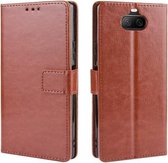 Voor Sony Xperia 8 Retro Crazy Horse Texture Horizontale Flip Leather Case, met houder & kaartsleuven & fotolijst (bruin)