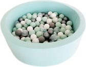 Ballenbad 90x30cm inclusief 200 ballen - Mint: wit, parel, transparant, mint groen