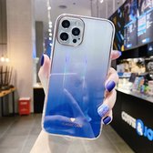 IMD Gradient Aurora Pattern Shockproof TPU beschermhoes voor iPhone 11 (blauw)