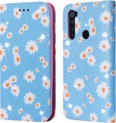 Voor Xiaomi Redmi Note 8 Glinsterende Daisy Magnetische Horizontale Flip Leren Case met Houder & Kaartsleuven & Fotolijst (Blauw)