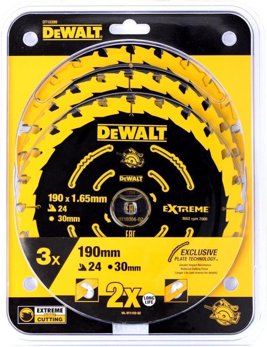 DeWalt DT10399-QZ Lame Scie Portable 24WZ - 190/30mm - Pour Coupes Précises Et Durables