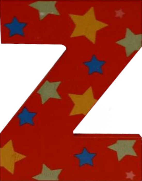 Decoratieletter - Z - Hout - 7cm - Rood