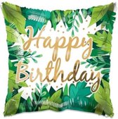 Witbaard Folieballon Eco Foliage Birthday 46 Cm Groen/goud/wit