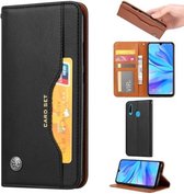 Voor Huawei Y7P 2020 / P40 lite E Kneed Huidtextuur Horizontale Flip Leren Case, met Fotolijst & Houder & Kaartsleuven & Portemonnee (Zwart)