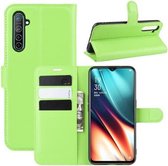 Voor Oppo K5 Litchi Texture Horizontale Flip Leren Case met Portemonnee & Houder & Kaartsleuven (Groen)