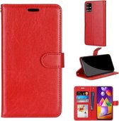 Voor Samsung Galaxy M31s Pure Color Horizontale Flip PU lederen tas met houder & kaartsleuven & portemonnee & fotolijst (rood)