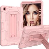 Voor Samsung Galaxy Tab A 8.4 (2020) / T307 Contrastkleur Robot Schokbestendig siliconen + pc-beschermhoes met houder (roségoud)