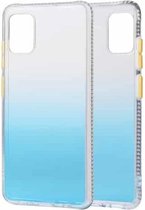Voor Samsung Galaxy A51 Gradiënt schokbestendig TPU-hoesje met afneembare knoppen (blauw)
